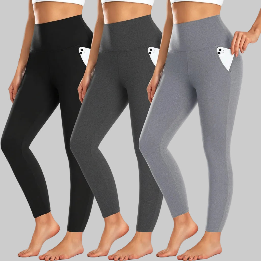 Essential High Rise Leggings with Convenient Pockets