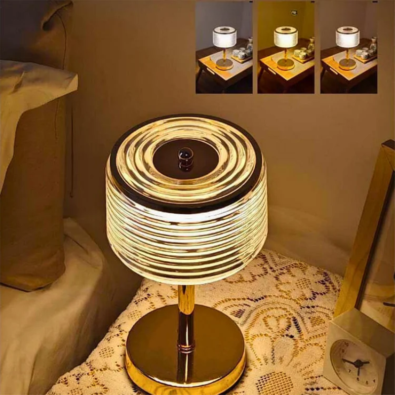 LumaHalo Elegant LED Ring Table Lamp with Ambient Light