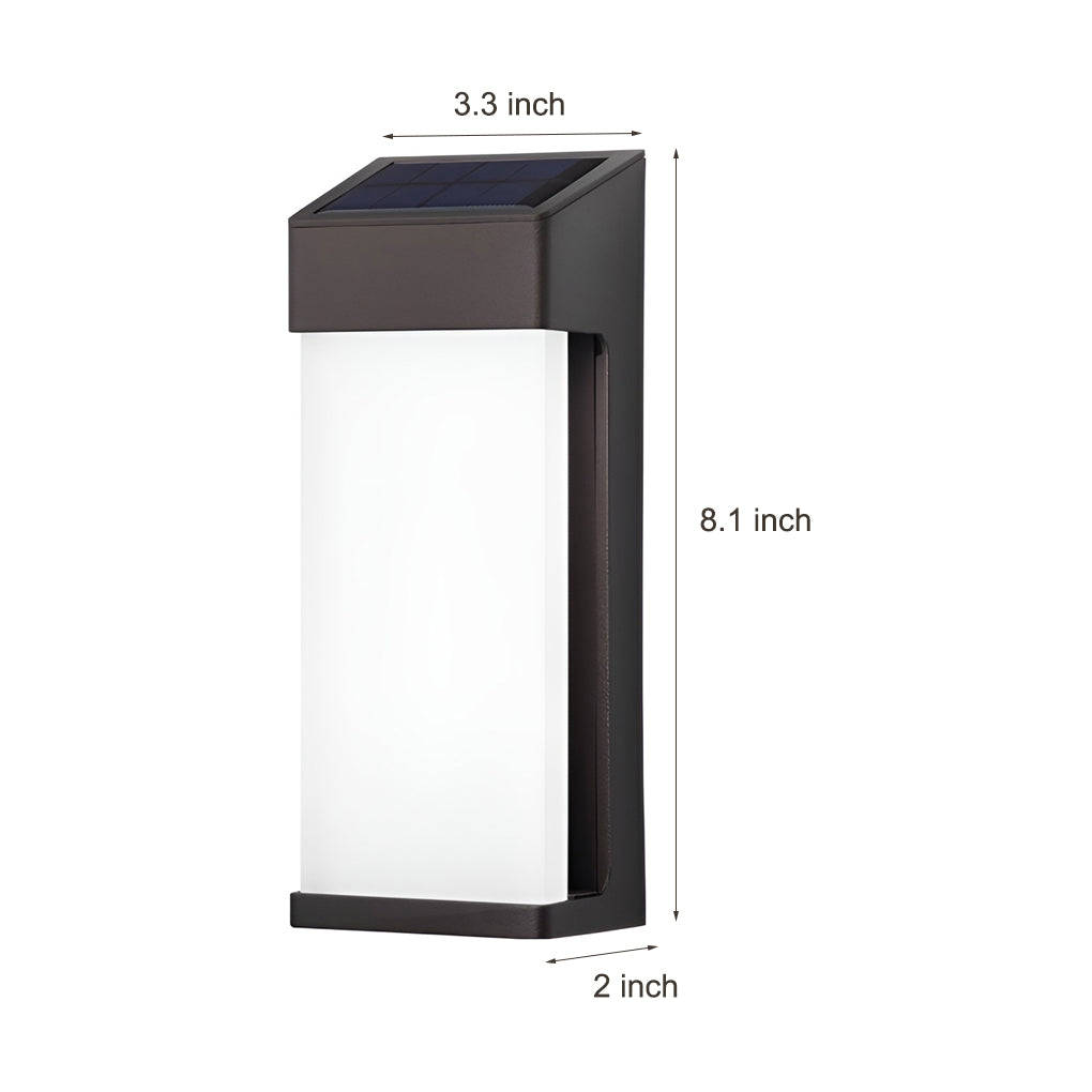 2 Pcs Waterproof Outdoor Solar LED Light-Controlled Rectangular Sconce Lighting