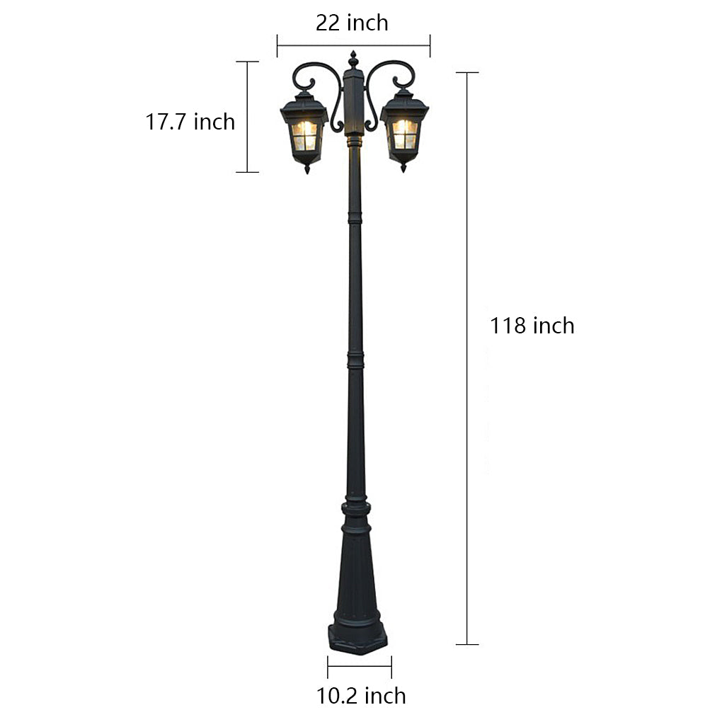 2 Lights Taavita European Style Waterproof Outdoor Pole Lights Public Lighting