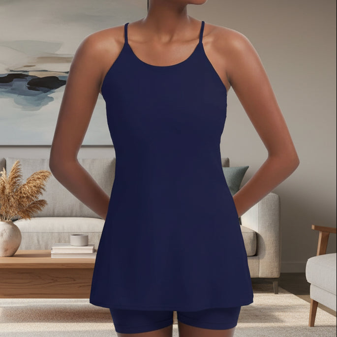 Active Lifestyle Dress with Shorts and Functional Pockets