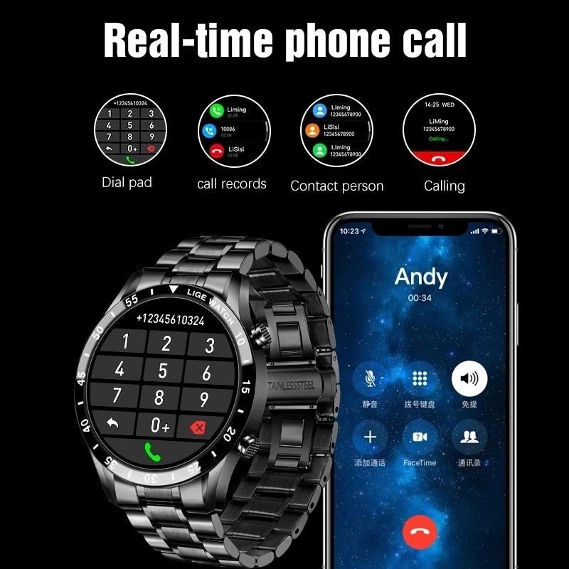 ElegancePro Bluetooth Smartwatch with Touchscreen Display