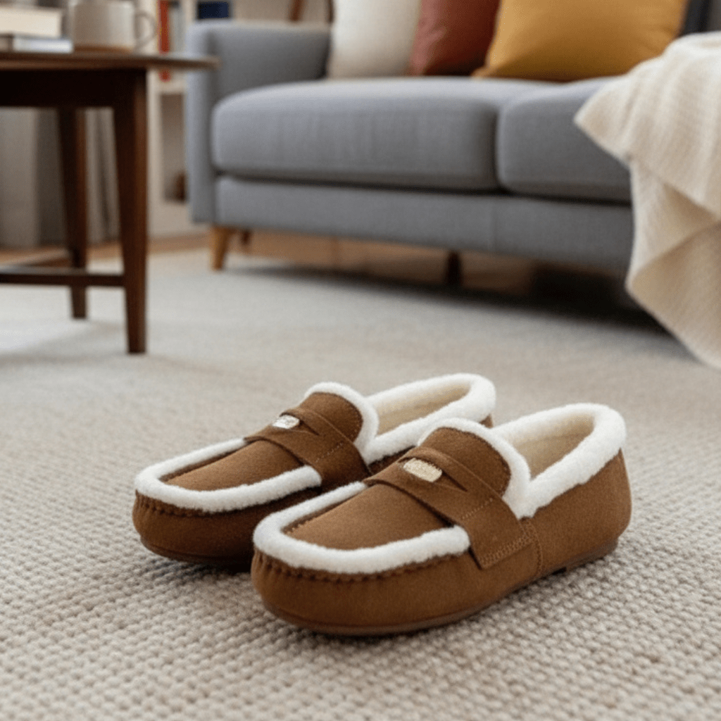 ChicComfort Women's Suede Slip-On Loafers with Wool Interior
