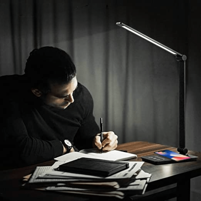 Lumos Smart LED Desk Lamp with Qi Charging and Custom Brightness