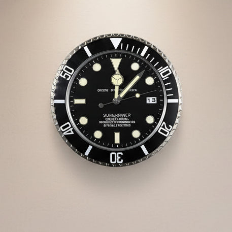 RadiantTime Stainless Steel Wall Clock with Glow-in-the-Dark Hands