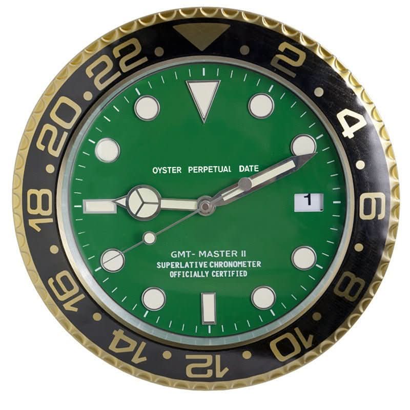 RadiantTime Stainless Steel Wall Clock with Glow-in-the-Dark Hands