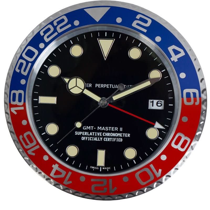 RadiantTime Stainless Steel Wall Clock with Glow-in-the-Dark Hands