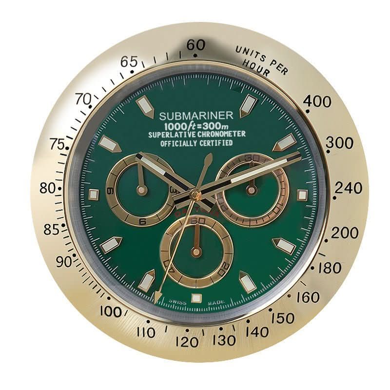 RadiantTime Stainless Steel Wall Clock with Glow-in-the-Dark Hands