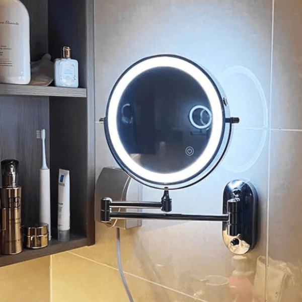 ClarityBright Magnifying Mirror with Adjustable Glow and Rechargeable Power
