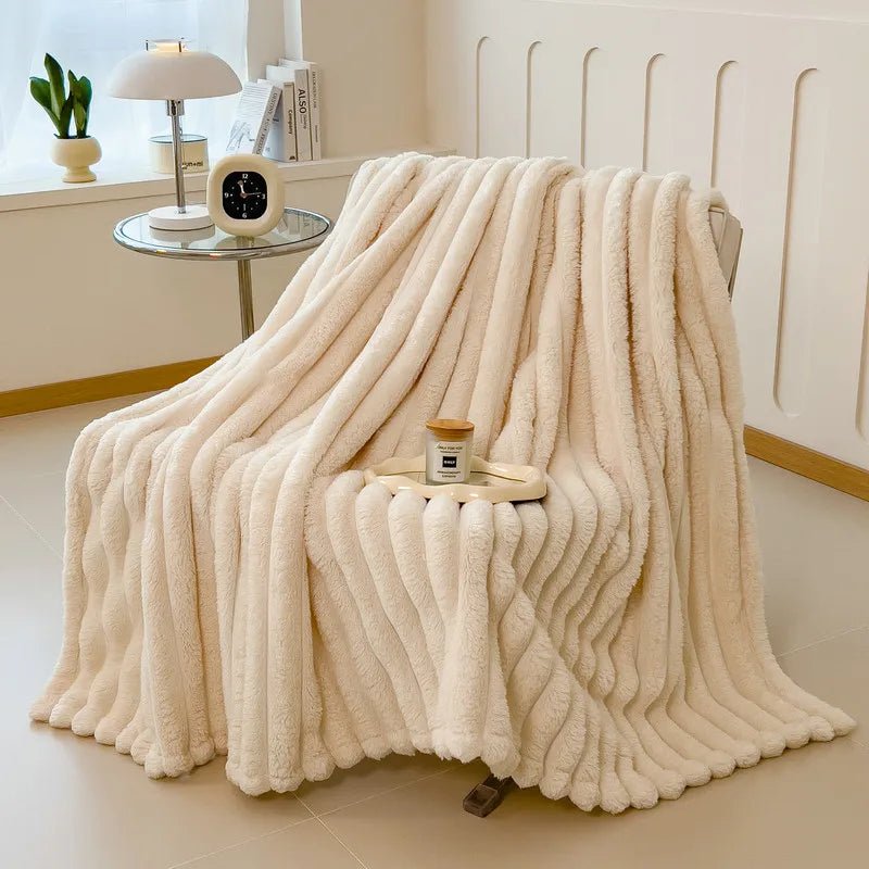 SnuggleSoft Plush Faux Fur Throw Blanket for Home & Travel