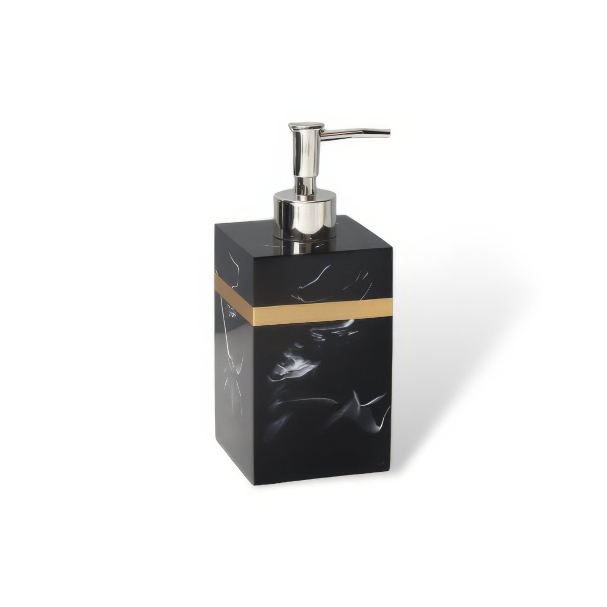 Sophisticated Black Marble Serving Tray with Elegant Gold Trim
