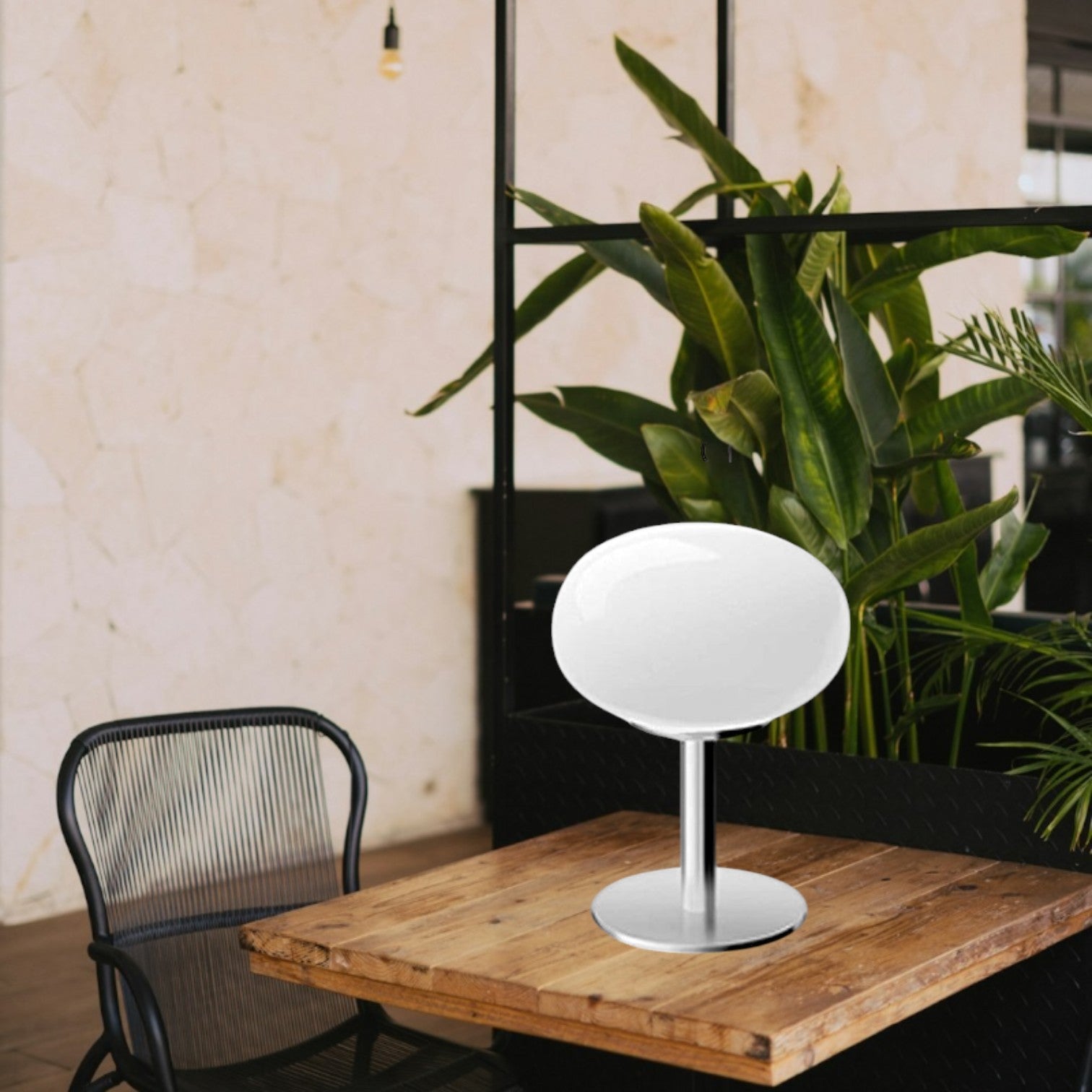 Luna Glow Elegant Glass Table Lamp with Adjustable LED Light