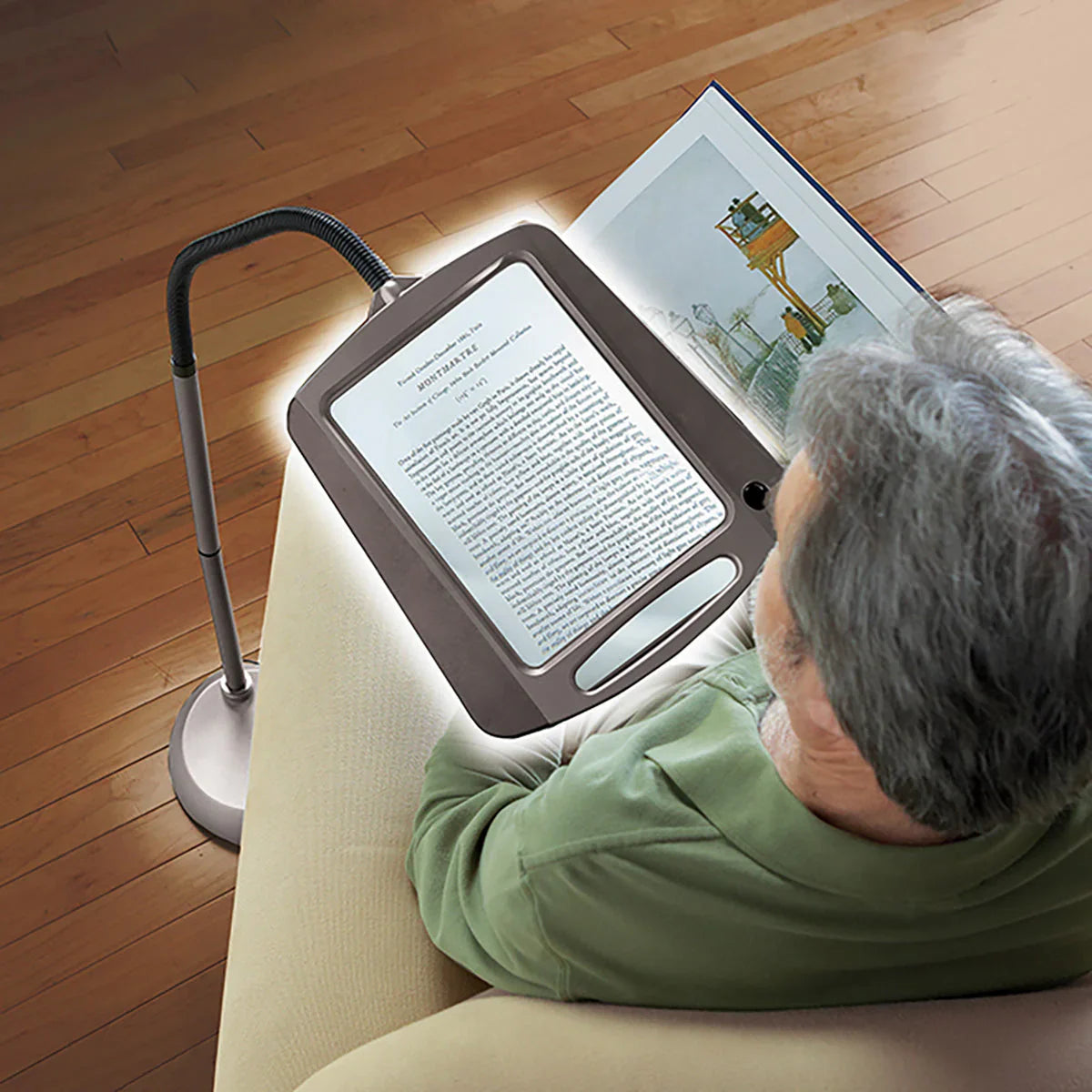 Versatile LED Floor Lamp with Magnifier for Crafts and Reading