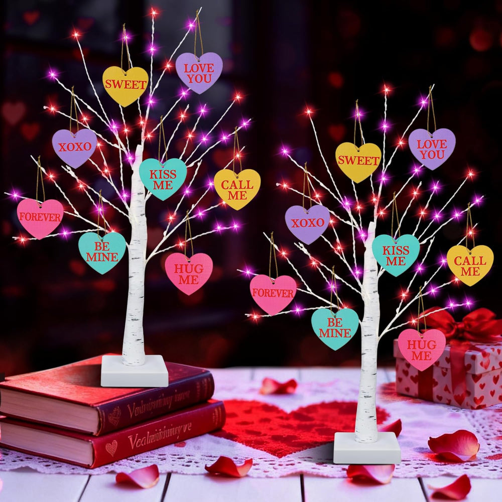 Heartfelt Illumination: LED Tree Table Lamp