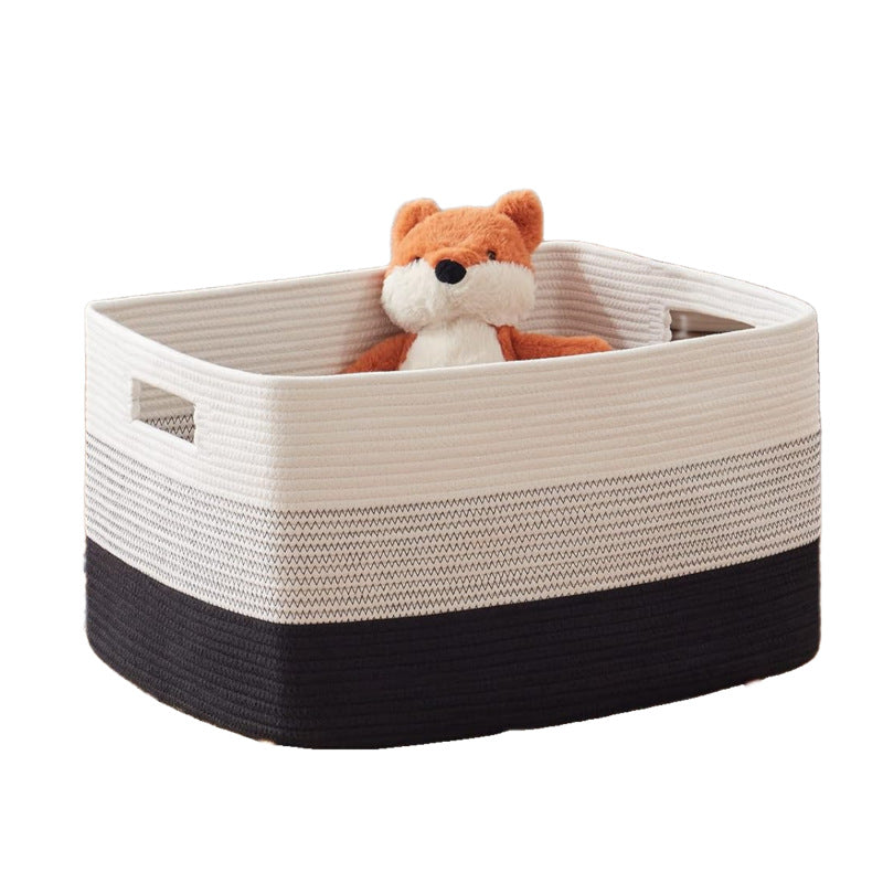 Spacious Rectangular Fabric Storage Basket with Handles