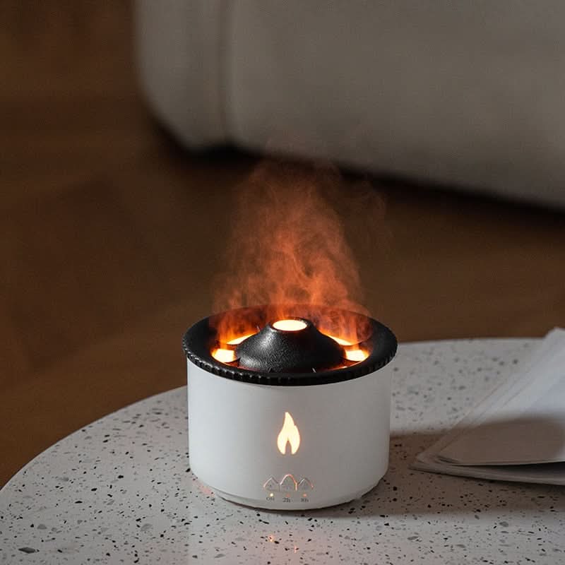 SerenityMist Aroma Diffuser with Flame Illumination and Soft Glow