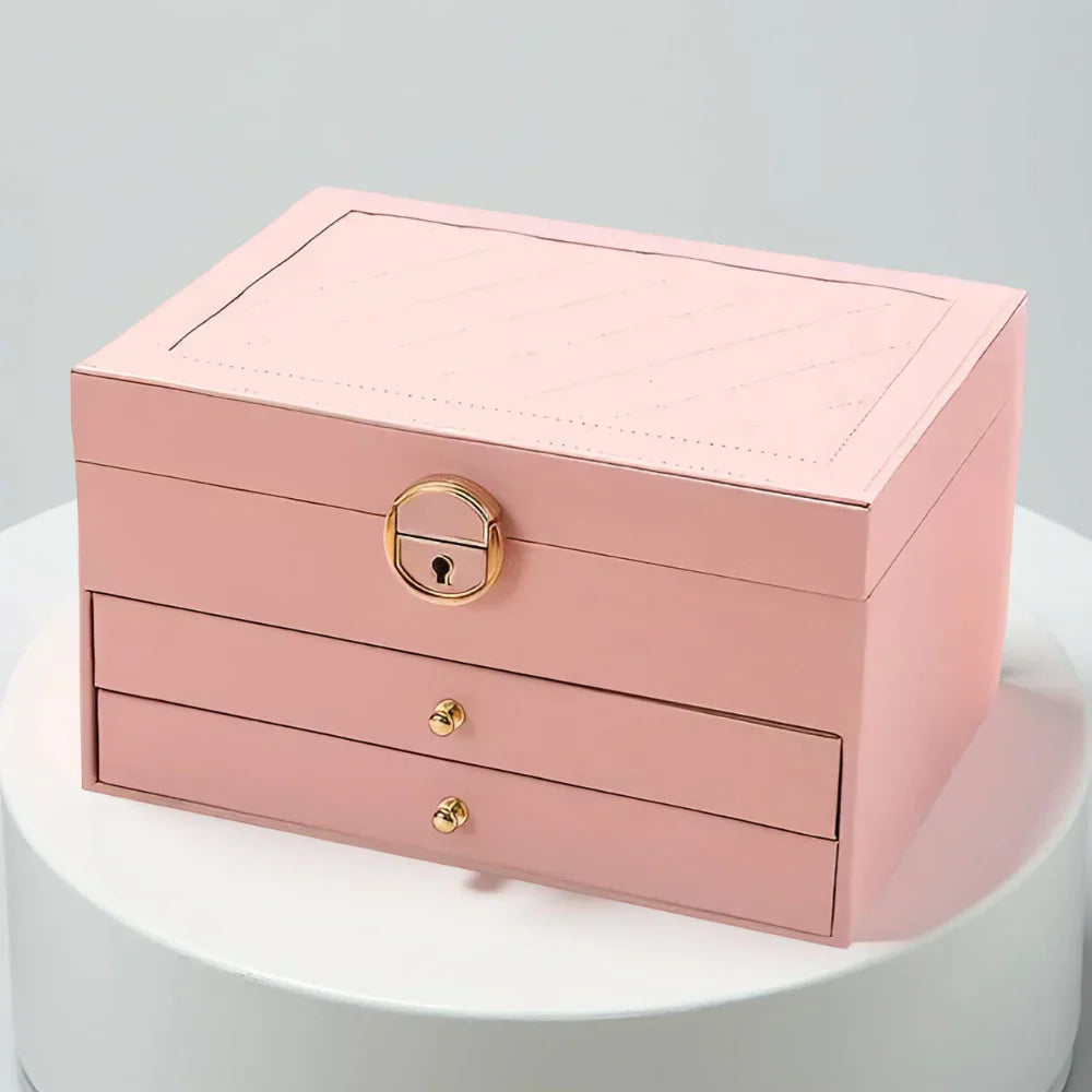 Stylish Multi-Tiered Leather Jewelry Storage Solution