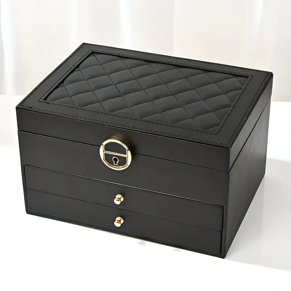 Stylish Multi-Tiered Leather Jewelry Storage Solution