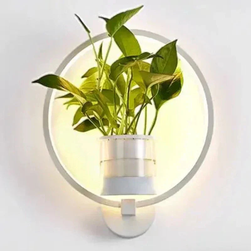 LuxeGlow Wall Lamp with Integrated Planter for Stylish Spaces