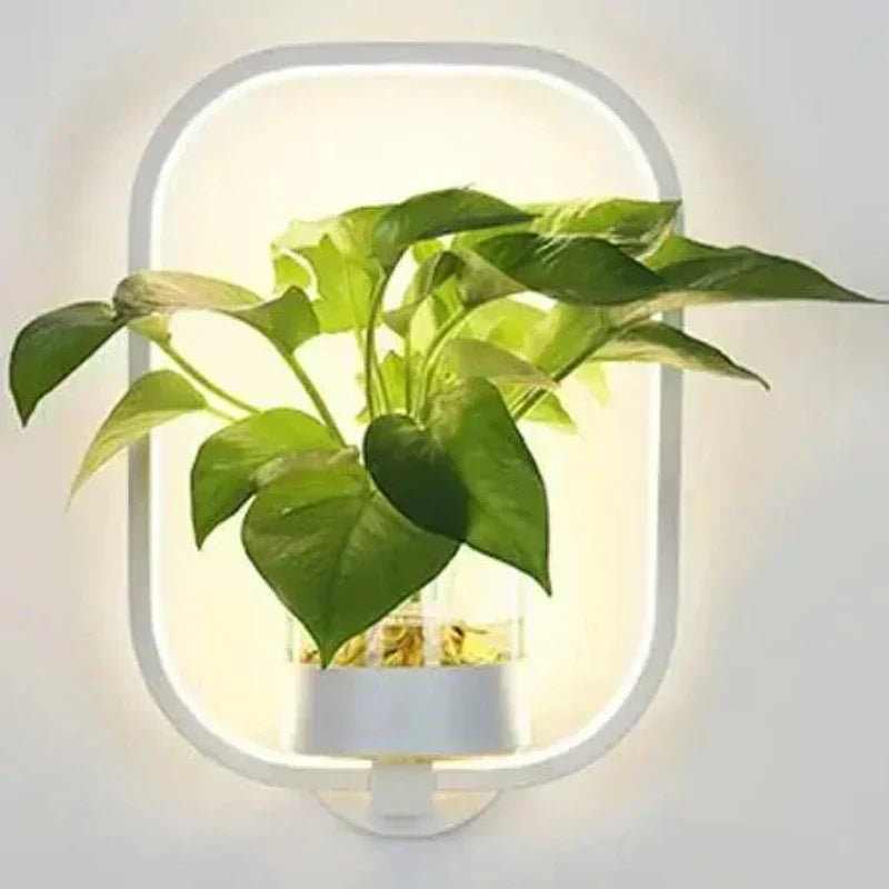 LuxeGlow Wall Lamp with Integrated Planter for Stylish Spaces