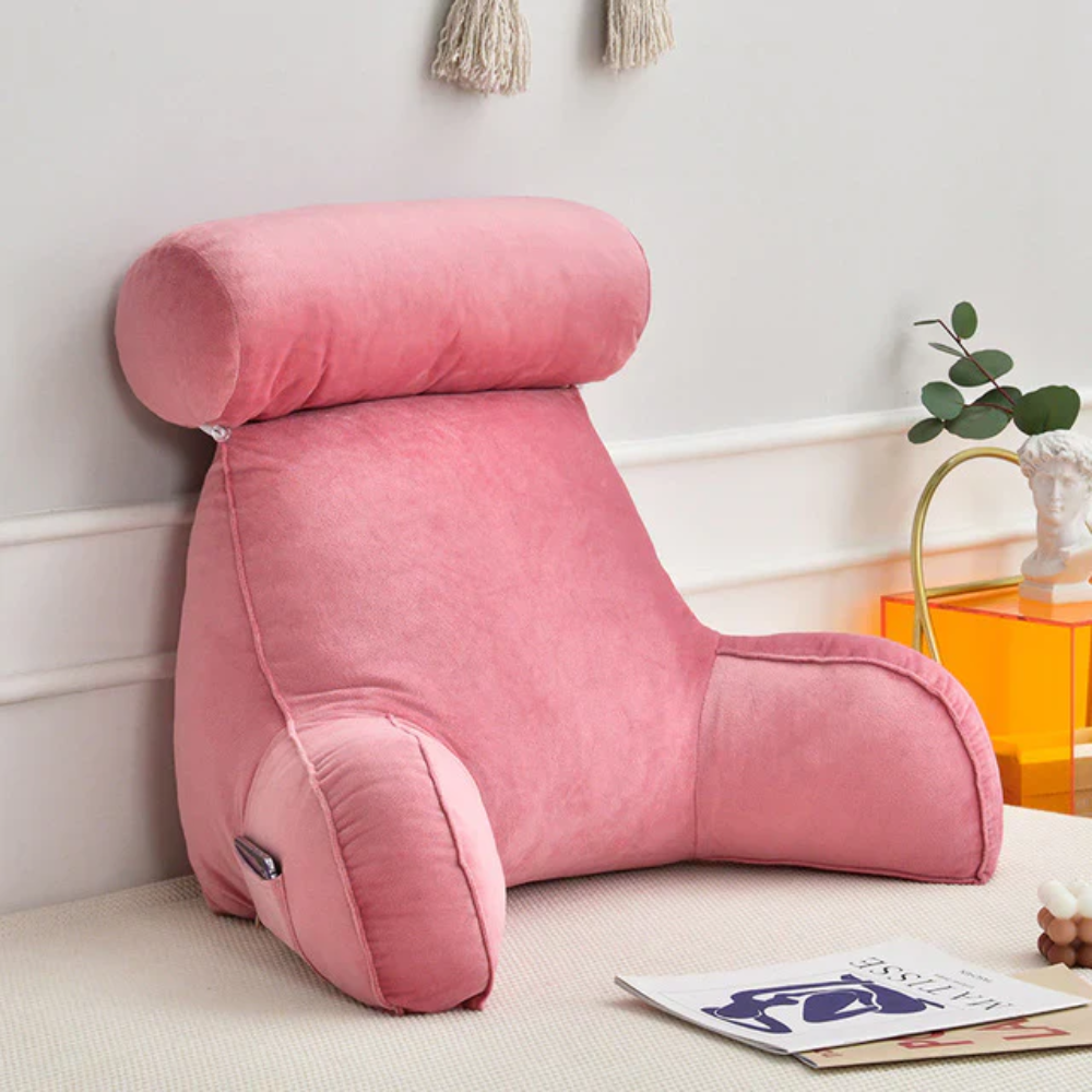 Pillow for Reading in Bed with Back Support and Armrests