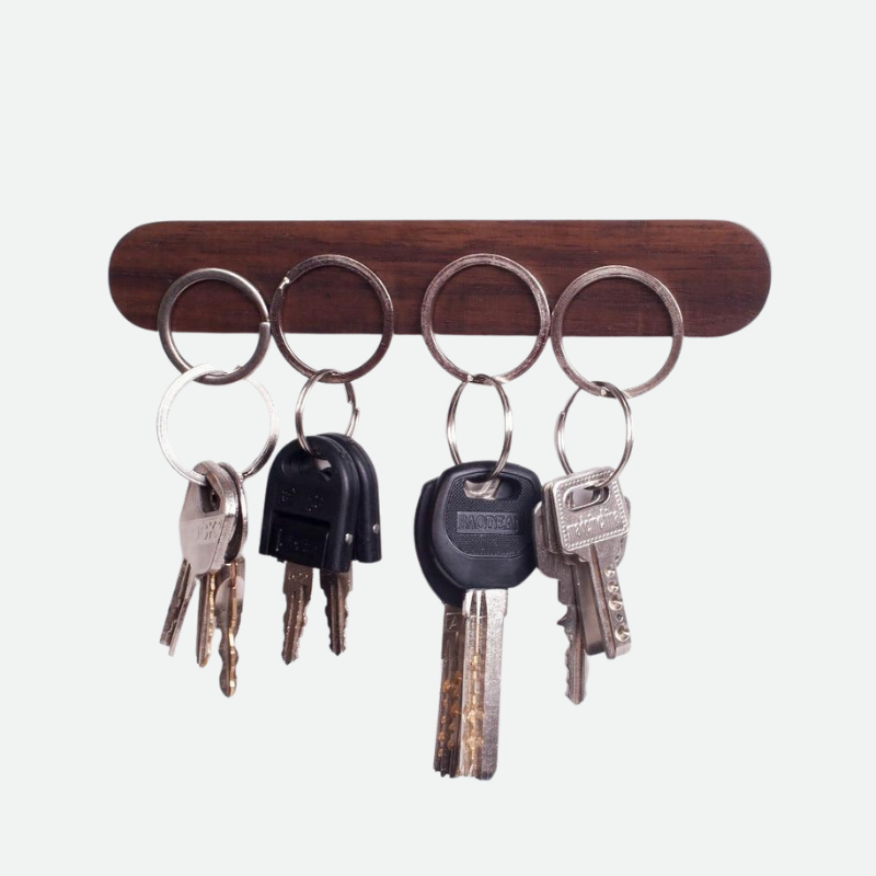 Sleek Wooden Magnetic Key Organizer for Wall Mounting