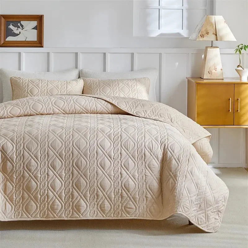 Double-Sided Bedspread Set for Summer - Lightweight Bedding for Queen