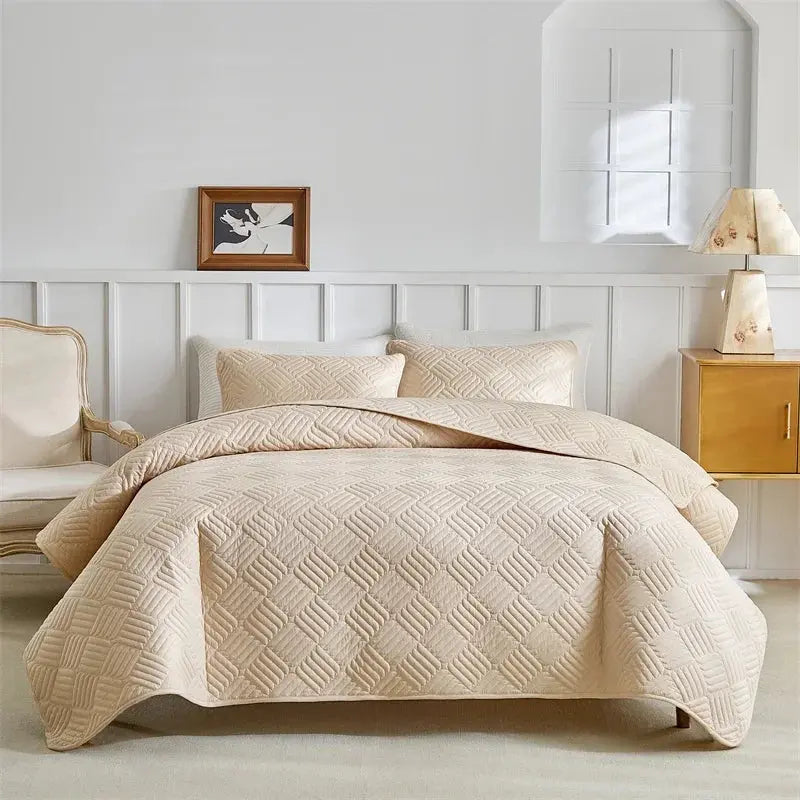 Double-Sided Bedspread Set for Summer - Lightweight Bedding for Queen