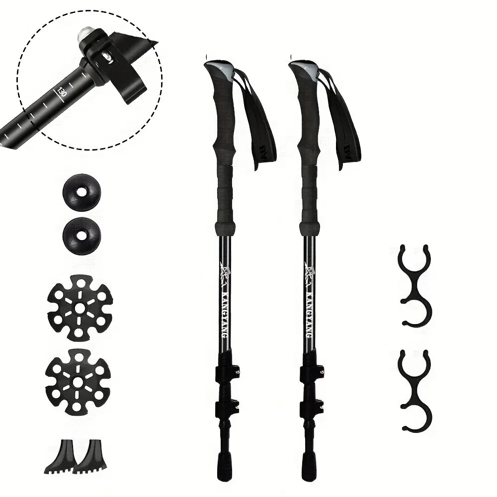 Adjustable Hiking Poles with Quick-Lock System – Lightweight Carbon Fiber