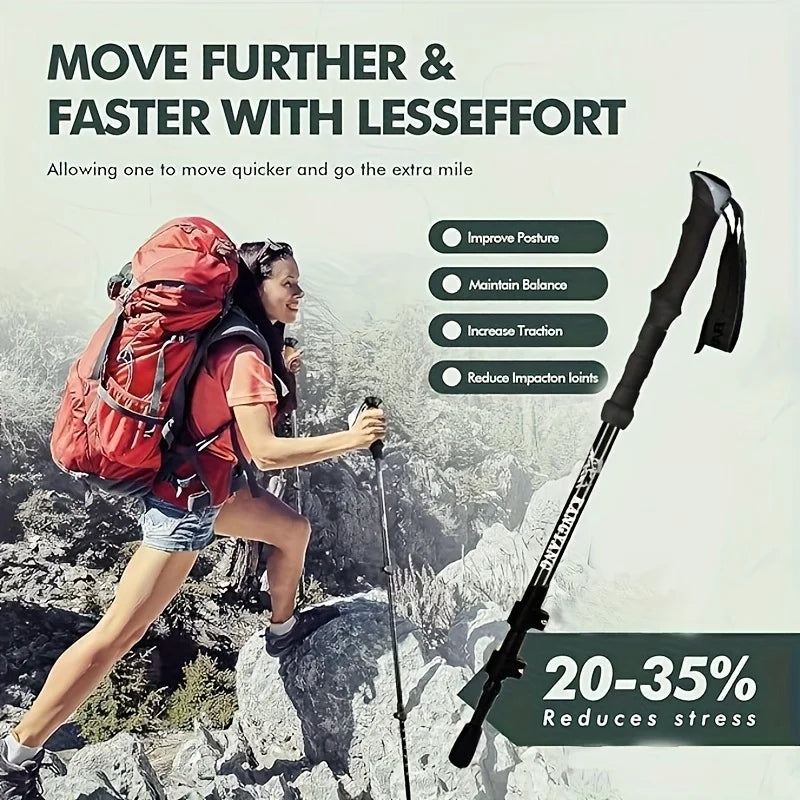 Adjustable Hiking Poles with Quick-Lock System – Lightweight Carbon Fiber