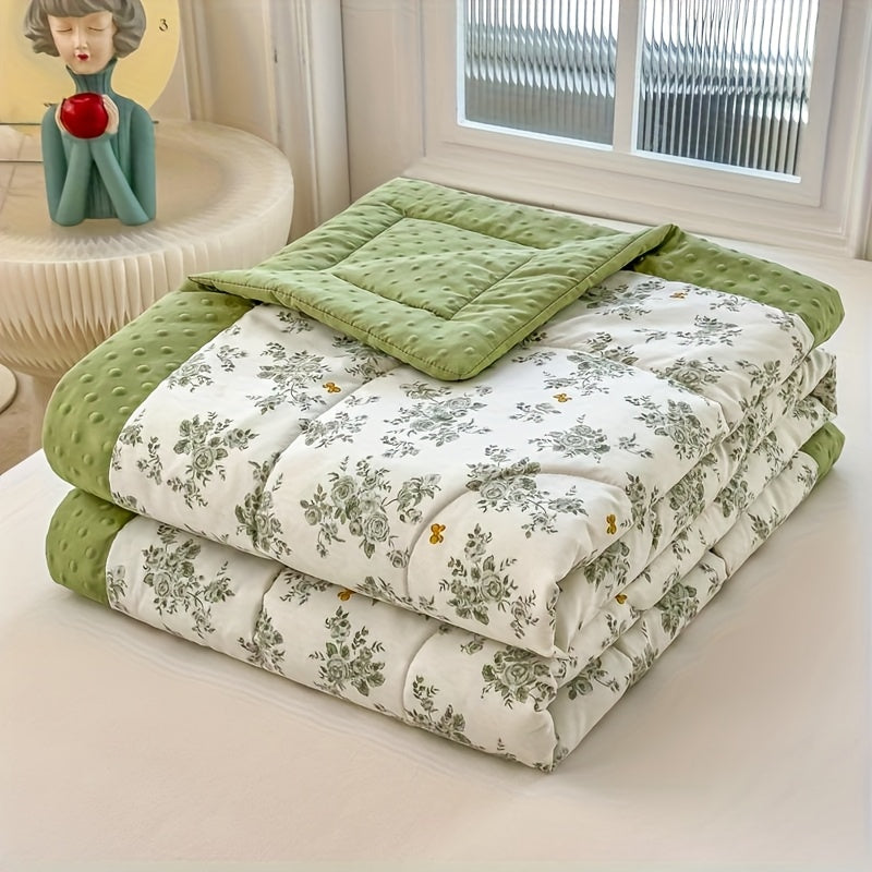 Elegant Floral Bedspread – Lightweight and Breathable Summer Quilt for Cozy Sleep