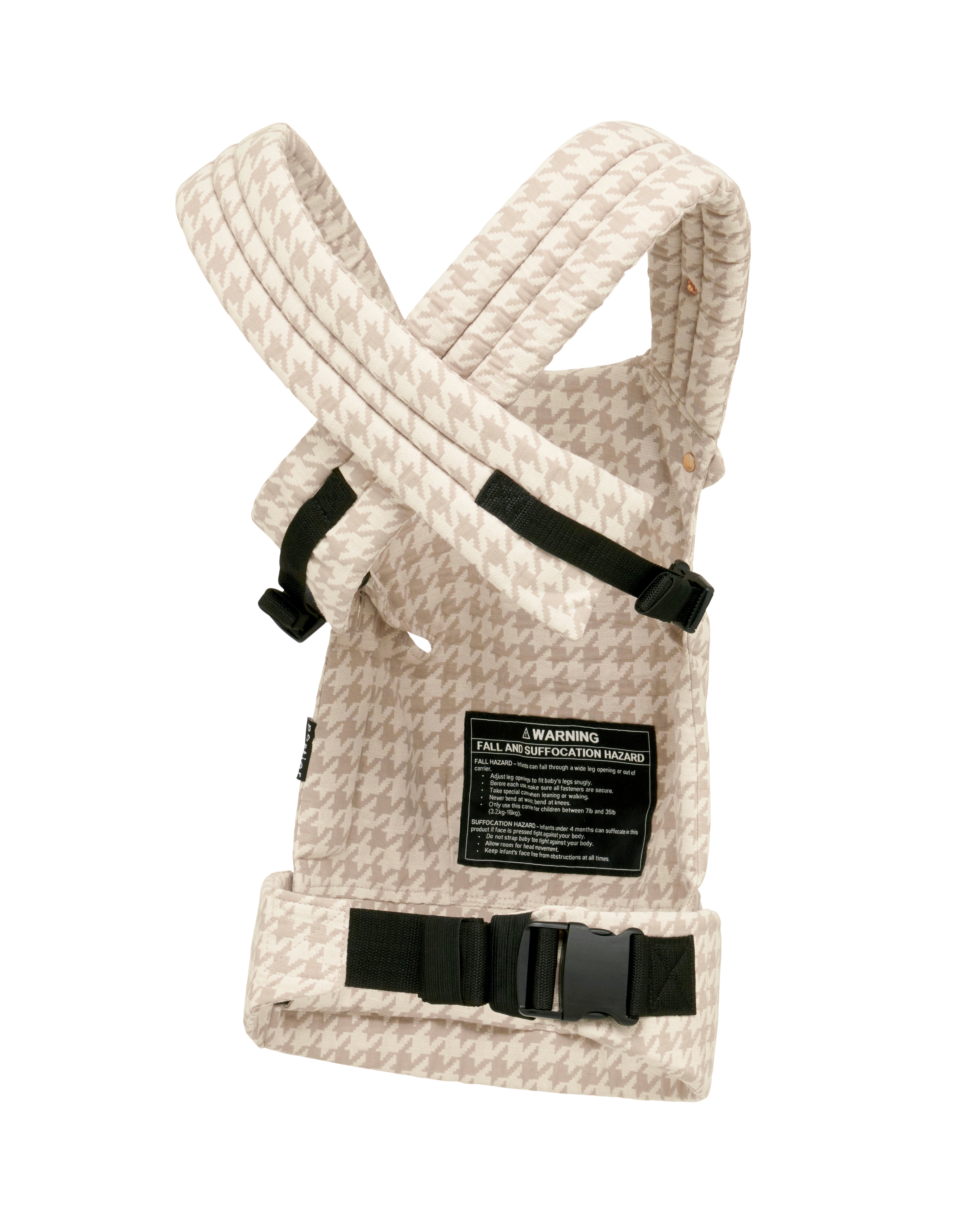 Baby Carrier with Ergonomic Design | 3 Carry Options | Houndstooth | 88% Cotton & Linen | For Newborns to Toddlers