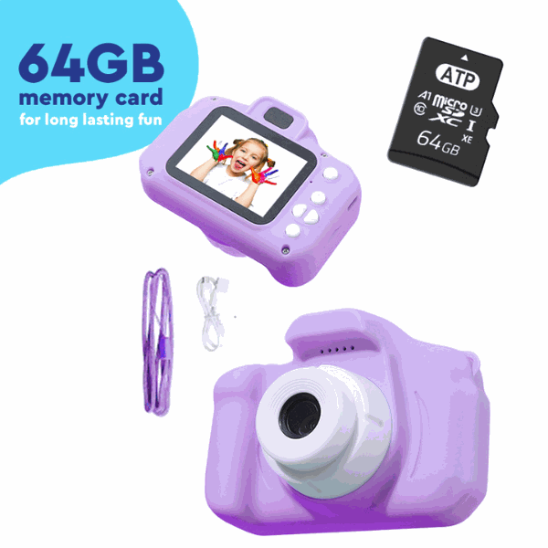 Dual Lens Kids Camera - 12MP, 1080P, Shockproof, 2" IPS Screen, 32GB, 3+ Years
