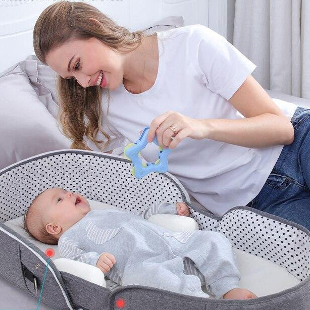 Portable Baby Bed with Mesh Canopy for Travel – Indoor & Outdoor Use