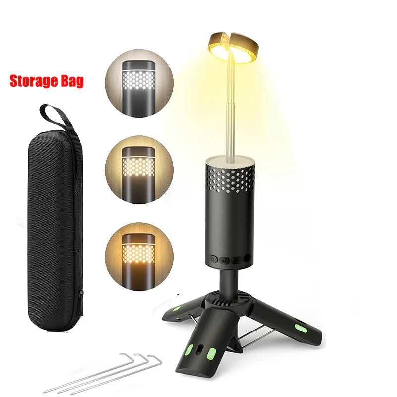 Telescopic Camping Lantern with 10,000 mAh Battery – Dimmable Outdoor Light