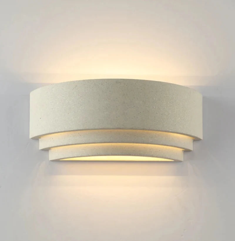 Waterproof LED Wall Sconce Lume Stone | Modern Minimalist Cement Finish | Outdoor Indoor Wall Mounted Light | IP65, Warm White, Energy Efficient, 110V-220V Compatible