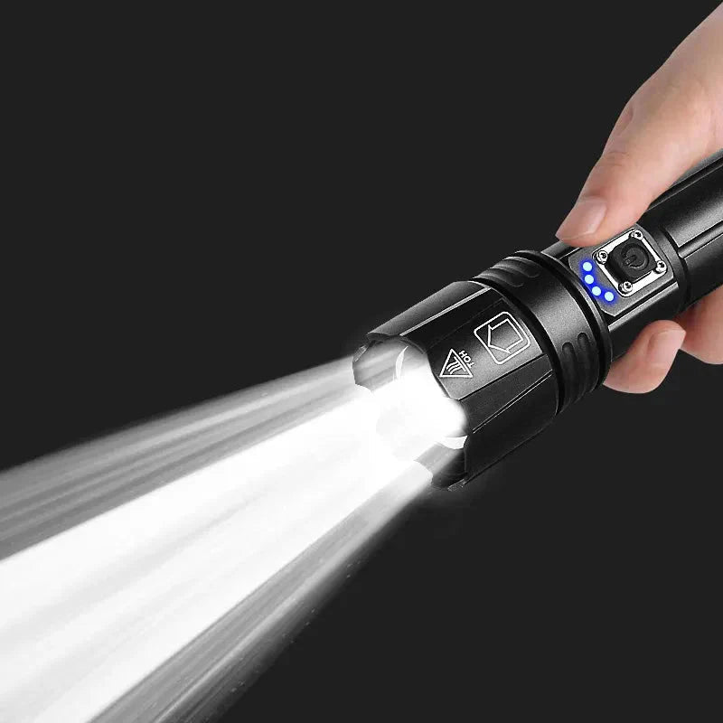 Rechargeable Flashlight with Adjustable Zoom - Waterproof for Outdoor Use