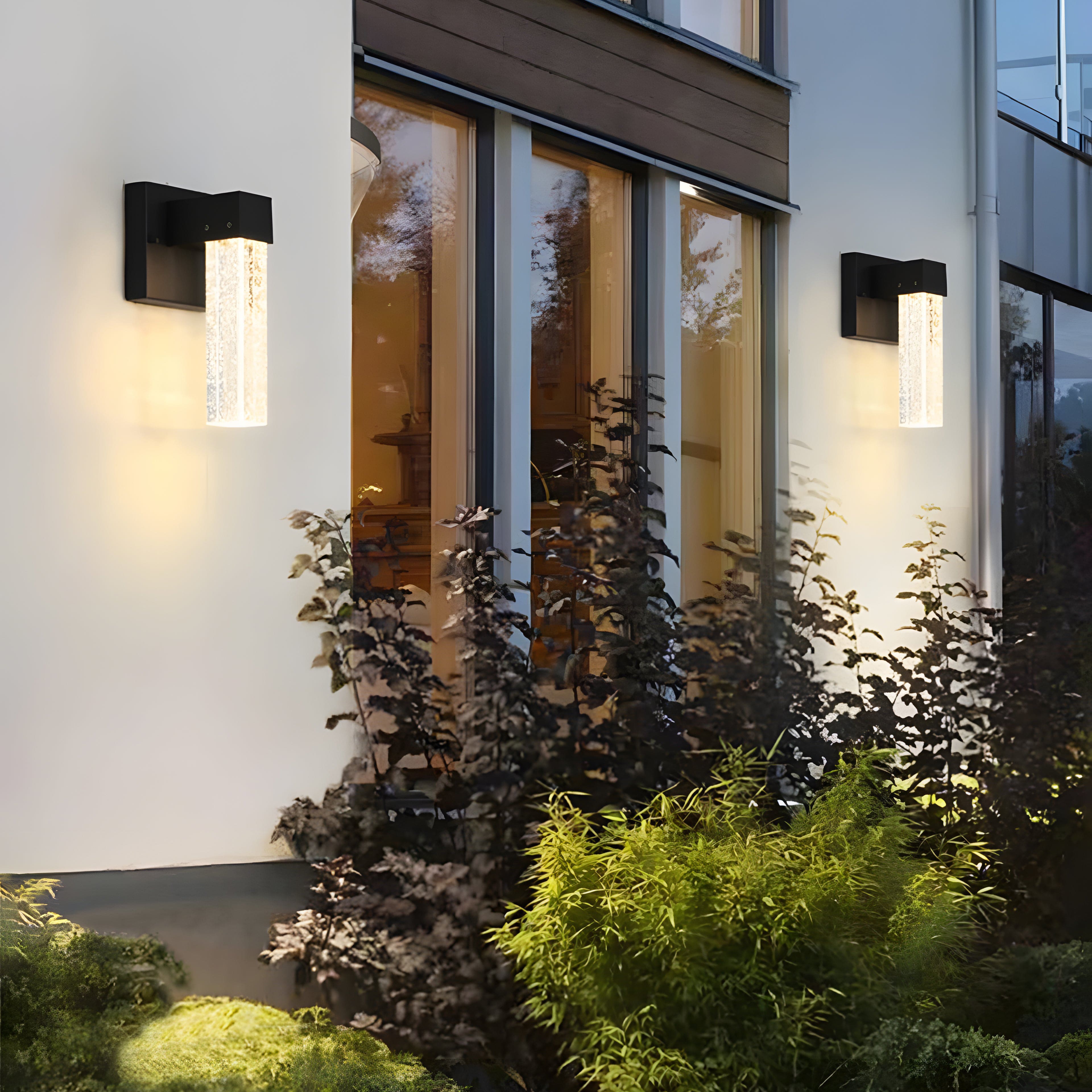 LuxeBeam Premium Aluminum Crystal Outdoor Wall Light Fixture