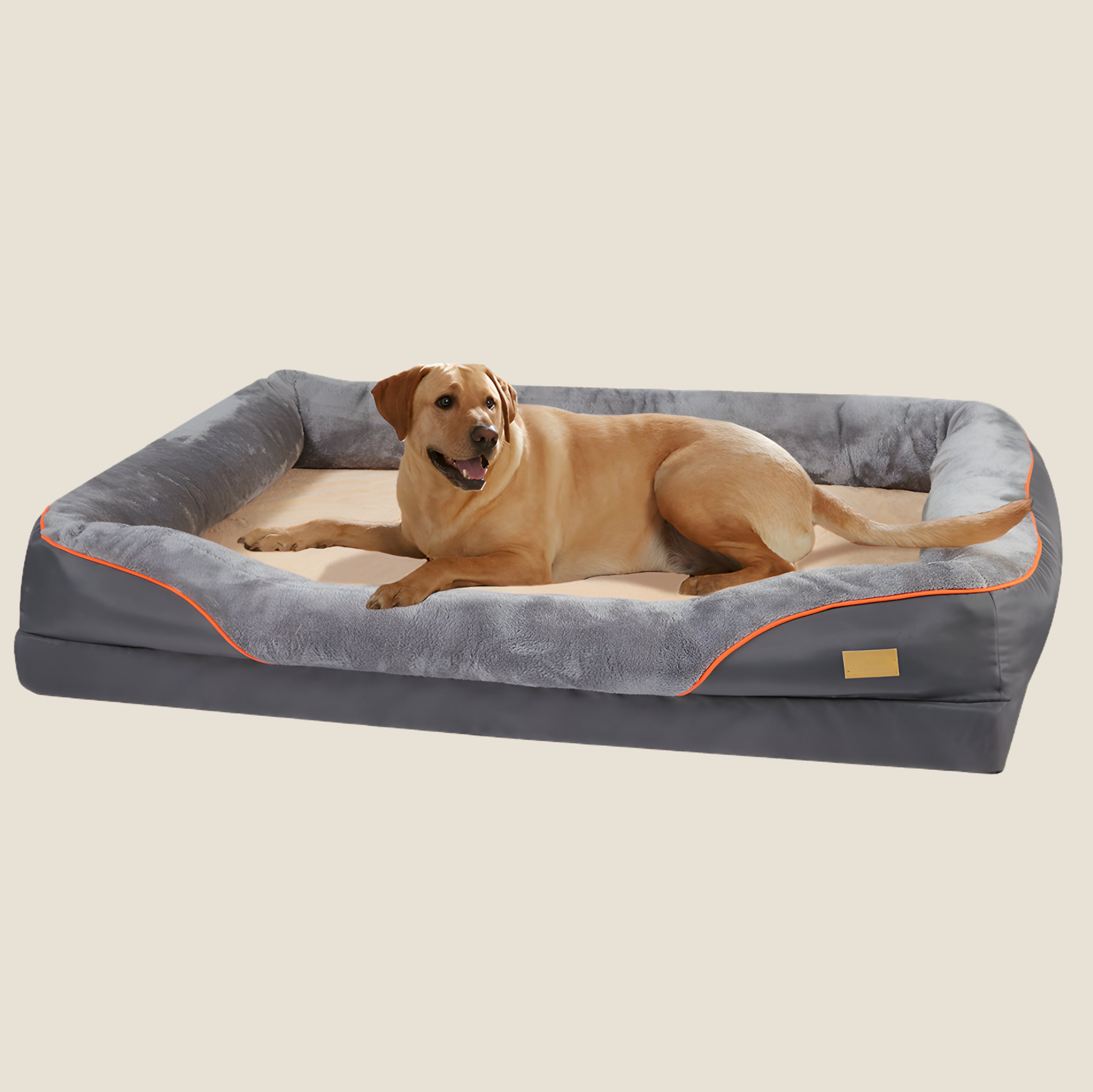 Memory Foam Dog Bed with Bolstered Edges | Waterproof & Non-Slip | 3 Sizes