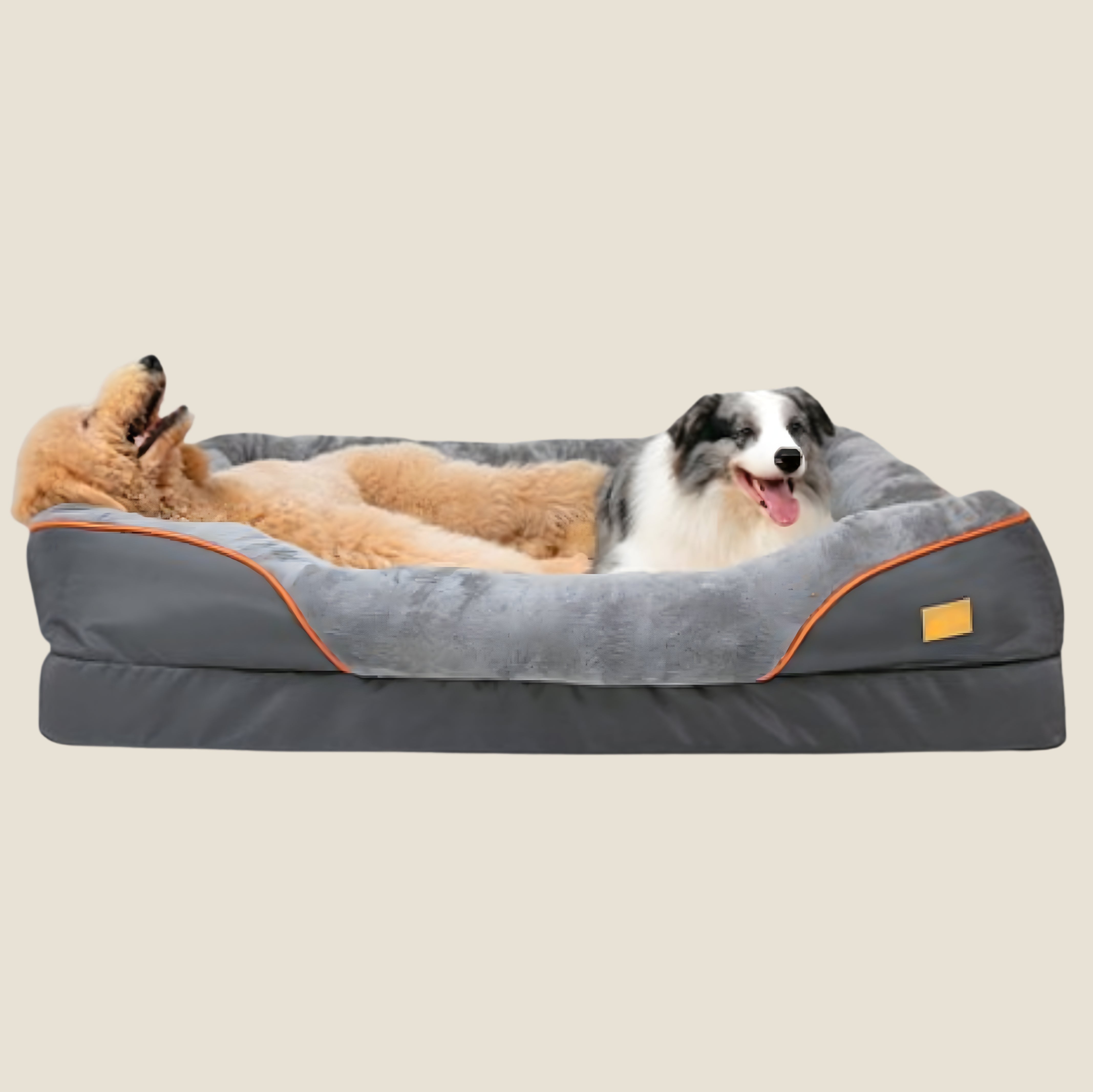 Memory Foam Dog Bed with Bolstered Edges | Waterproof & Non-Slip | 3 Sizes