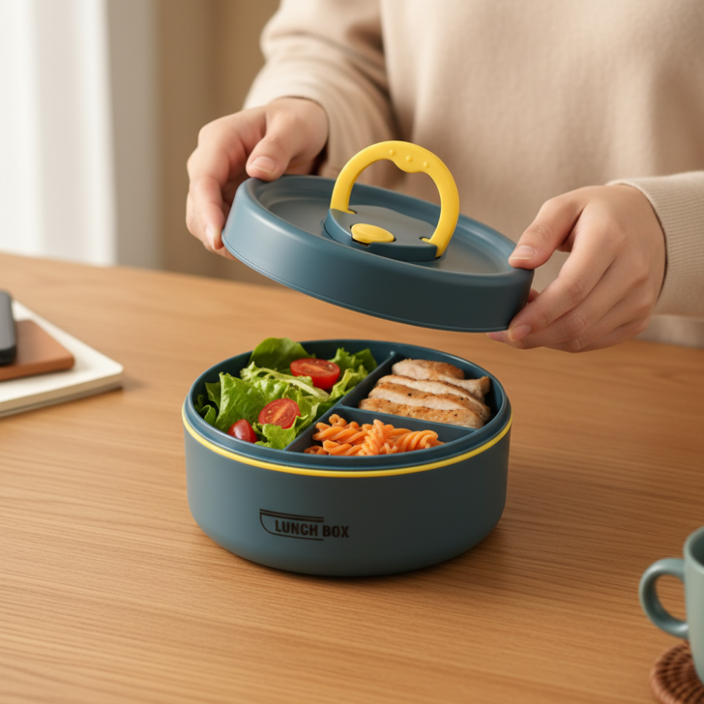 Eco-Friendly Insulated Food Carrier for Hot Meals On-the-Go