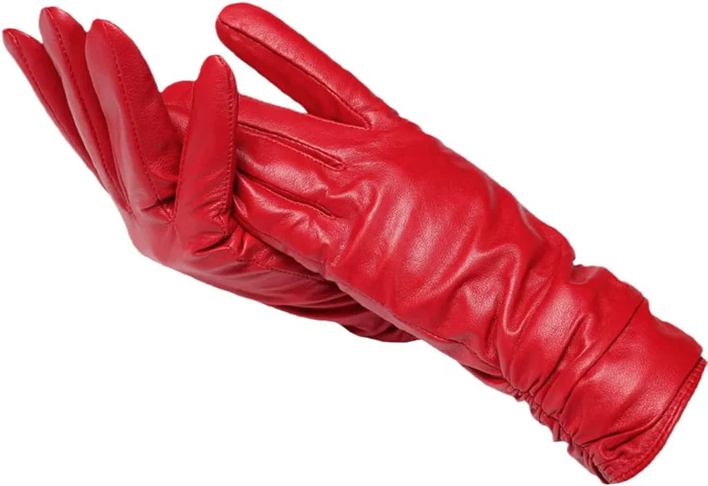Women's Leather Gloves with Wool Lining - Cozy and Stylish Warmth