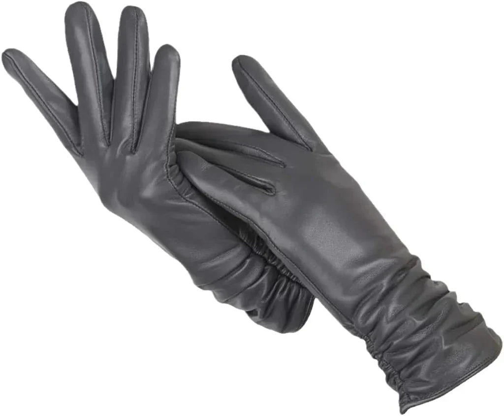 Women's Leather Gloves with Wool Lining - Cozy and Stylish Warmth
