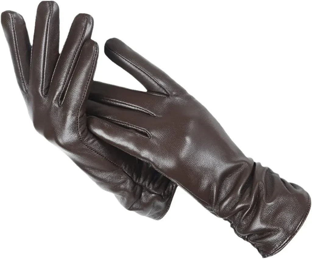 Women's Leather Gloves with Wool Lining - Cozy and Stylish Warmth