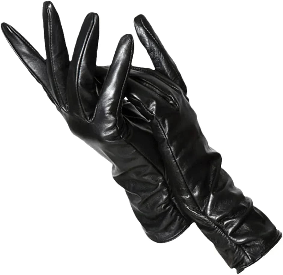 Women's Leather Gloves with Wool Lining - Cozy and Stylish Warmth