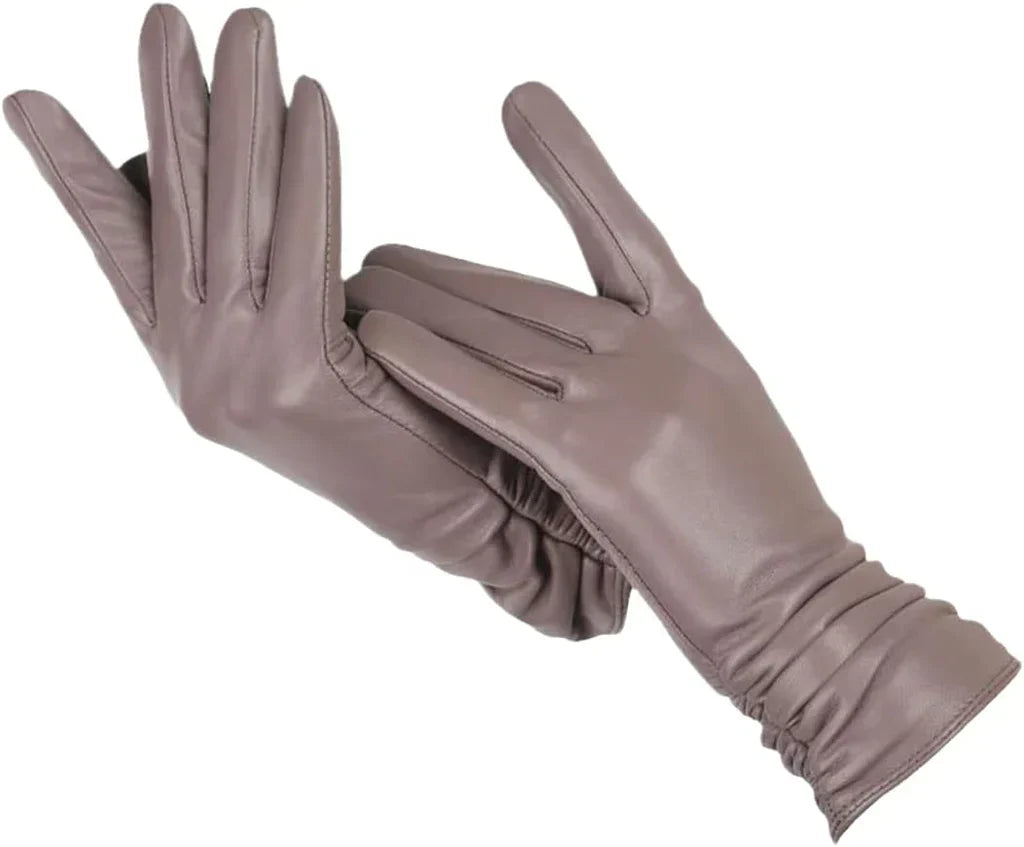 Women's Leather Gloves with Wool Lining - Cozy and Stylish Warmth