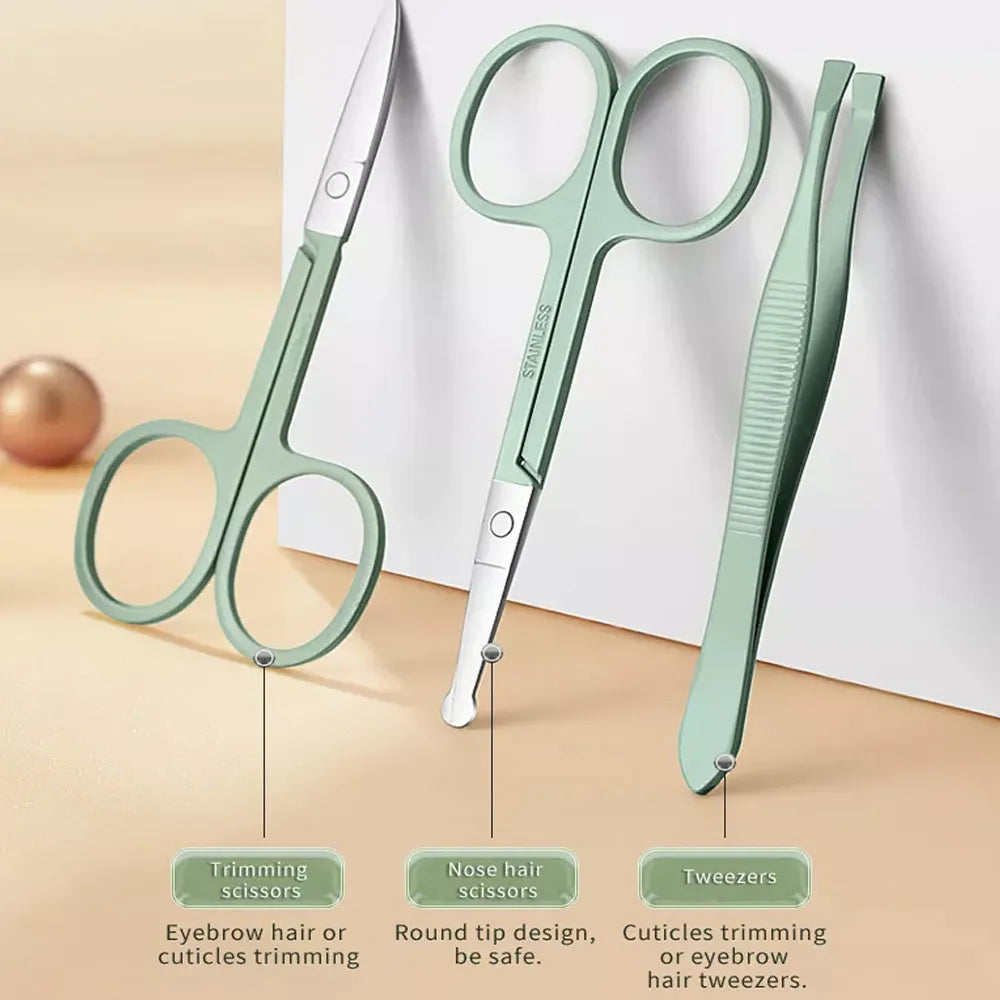 Professional Manicure Set with 18 Stainless Steel Tools in Storage Box