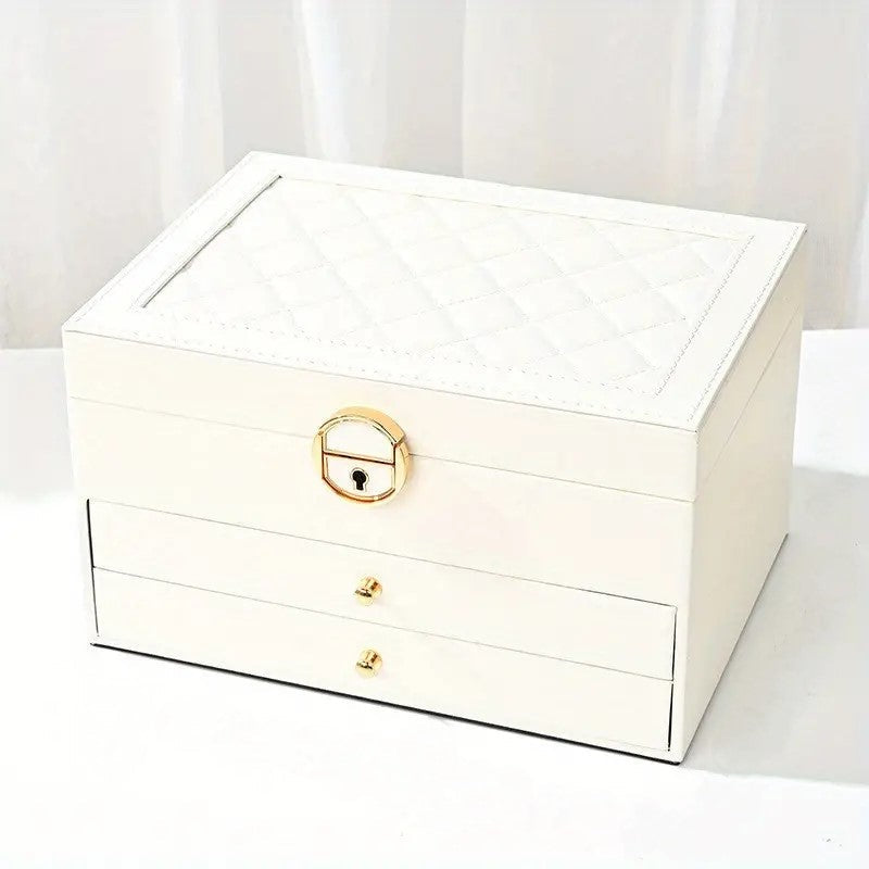 Jewelry Organizer Box with Multi-Layer Design for Rings, Necklaces & Bracelets