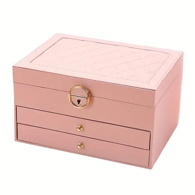 Jewelry Organizer Box with Multi-Layer Design for Rings, Necklaces & Bracelets