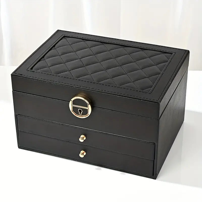 Jewelry Organizer Box with Multi-Layer Design for Rings, Necklaces & Bracelets